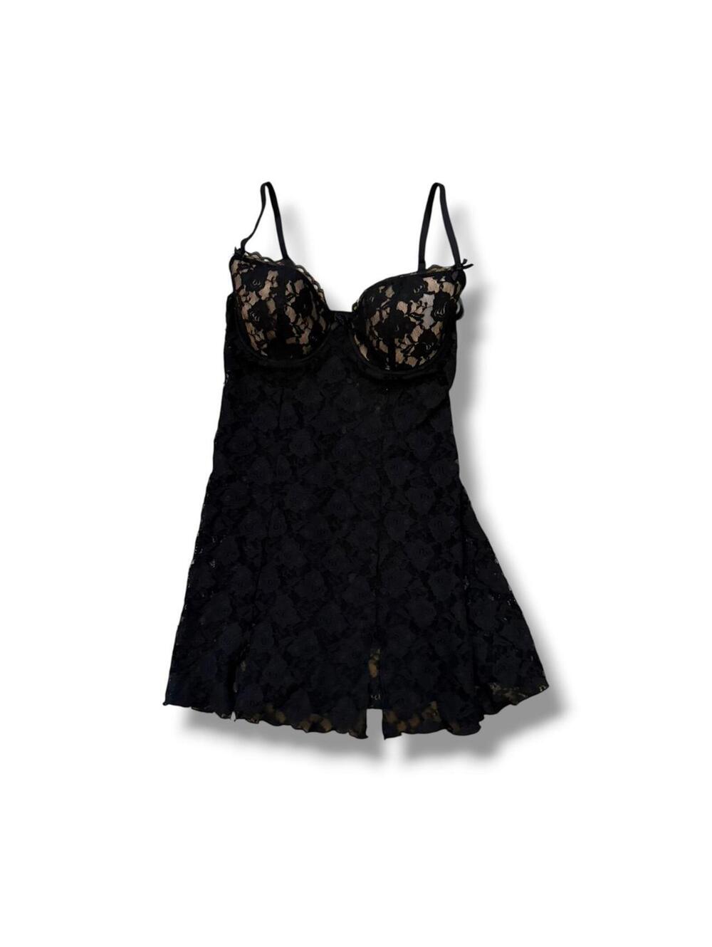 Smart and Sexy Black Lace Padded Lingerie Dress